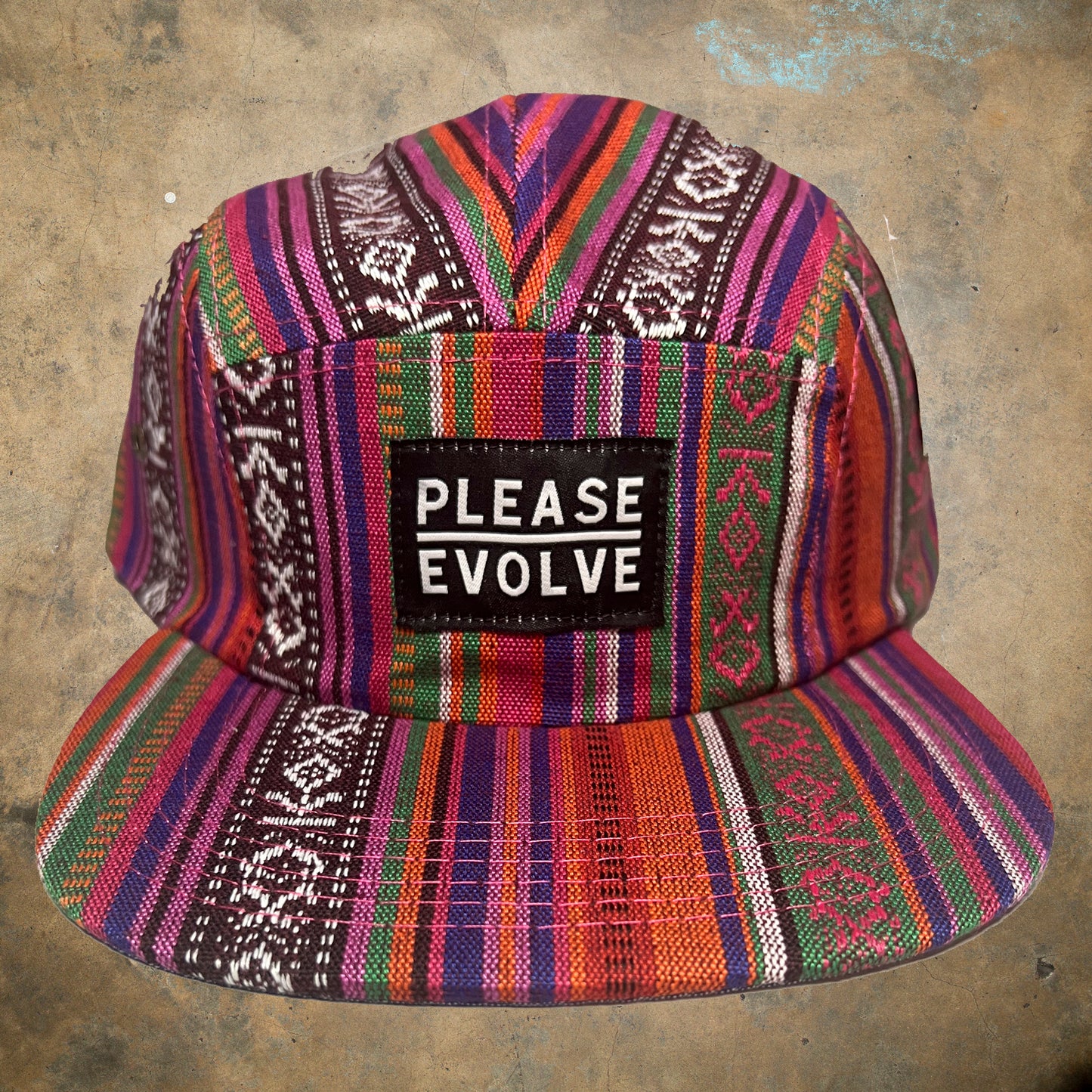 Please Evolve 5 Panel Hat Aztec 1