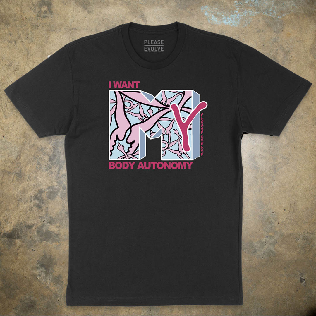 Please Evolve Body Autonomy Black T-Shirt