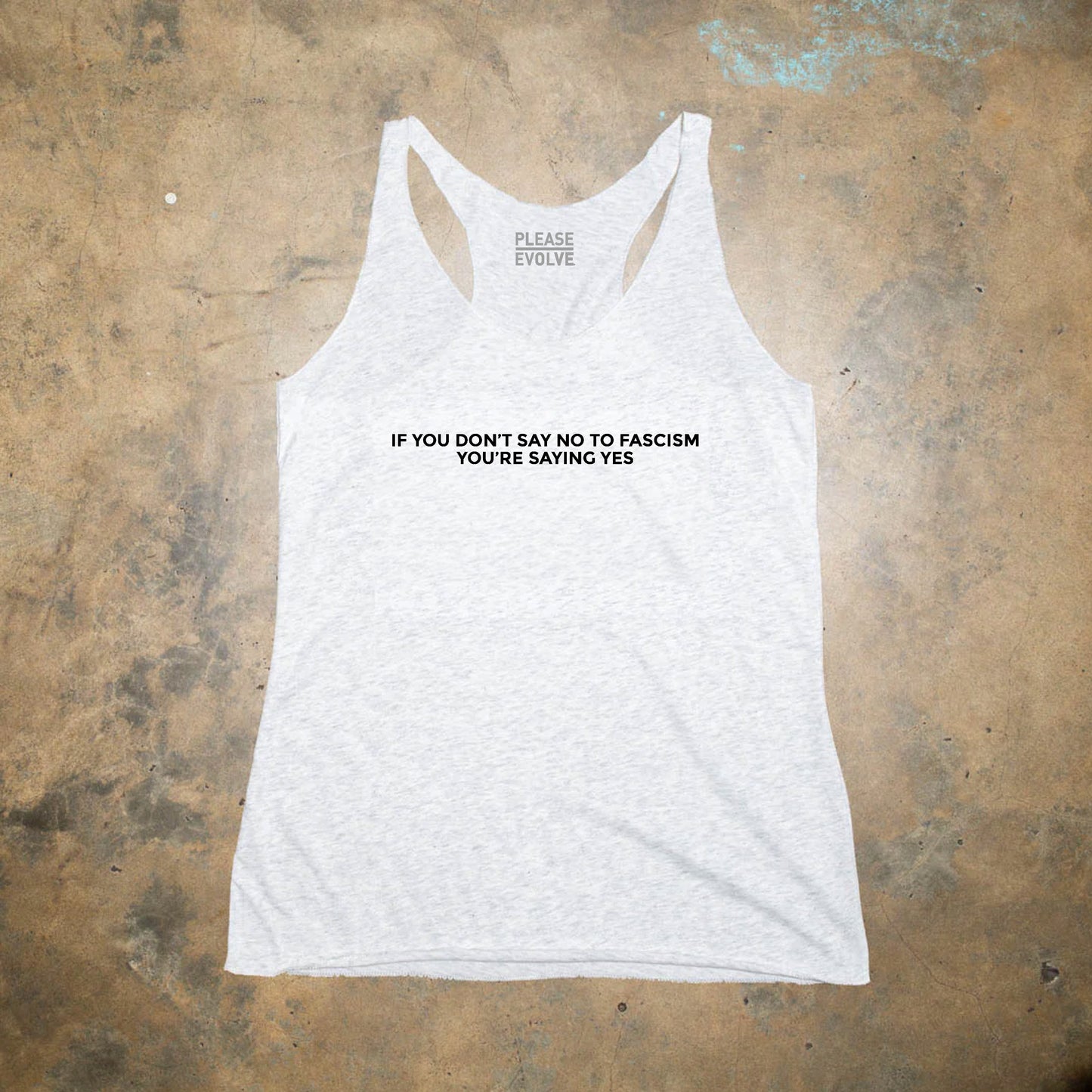 Say No to Fascism Feminine Racerback Tank