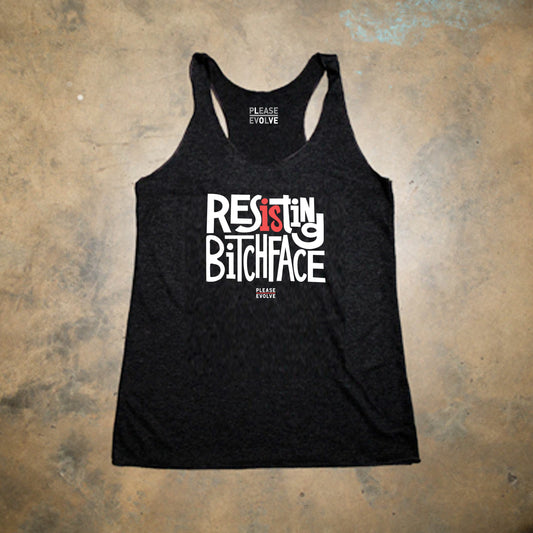 Resisting Face - Feminine Racerback Tank