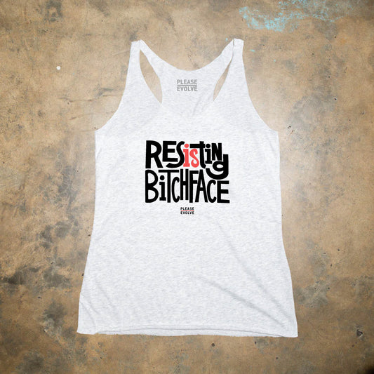 Resisting Face - Feminine Racerback Tank