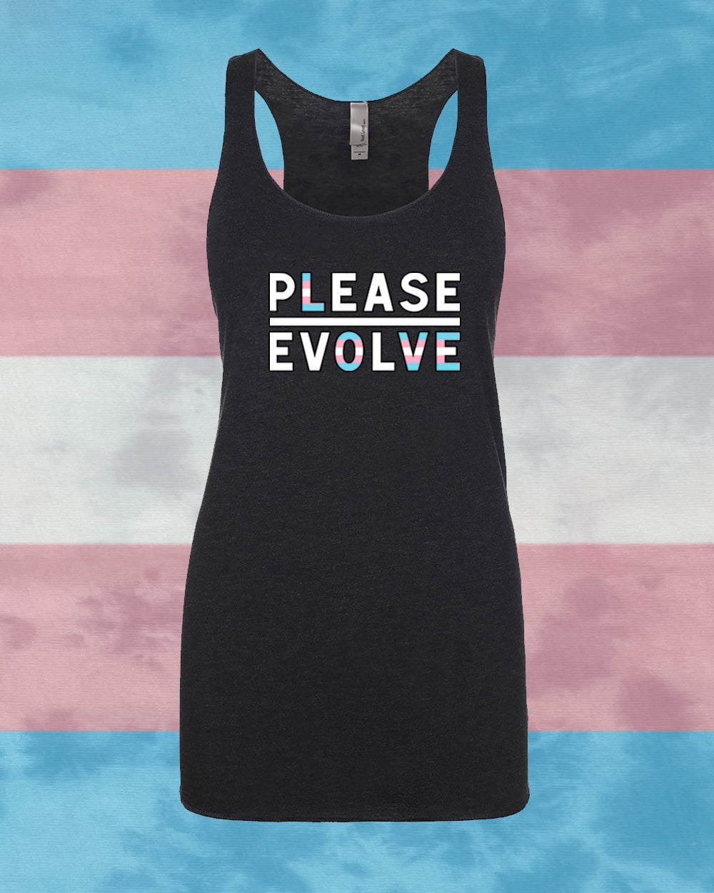 Please Love Transgender Black Tri Blend Racer Back FREE SHIPPING
