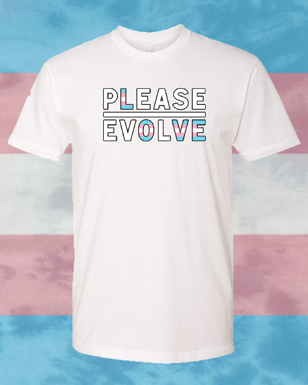 Please Love White Tee with Transgender logo FREE SHIPPING