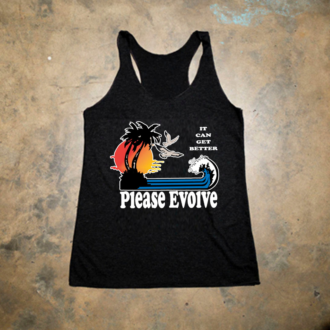 Please Evolve It Can Get Better Black Tri Blend Tank