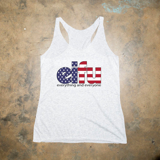Flag Logo EIFU x Please Evolve Feminine Racerback Tank