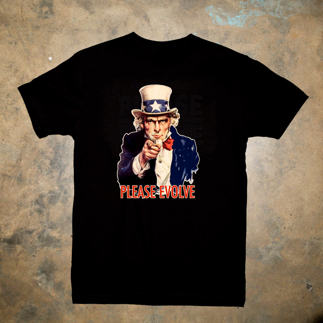 Patriot Pack Uncle Sam Please Evolve Tee Black