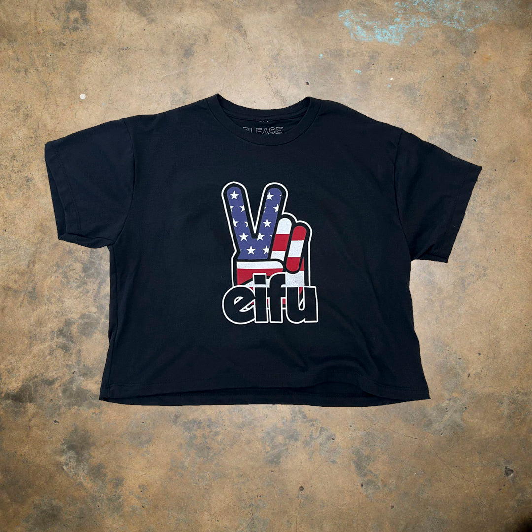 Patriot Pack Peace EIFU x Please Evolve Black Crop