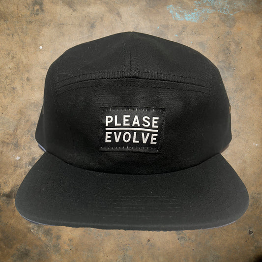 Please Evolve 5 Panel Hat Black