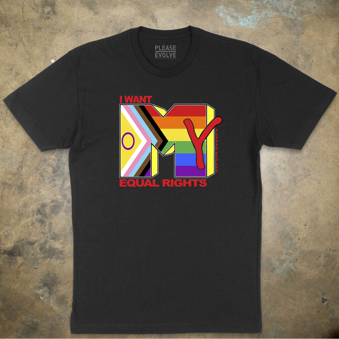 Please Evolve Equal Rights Black T-Shirt