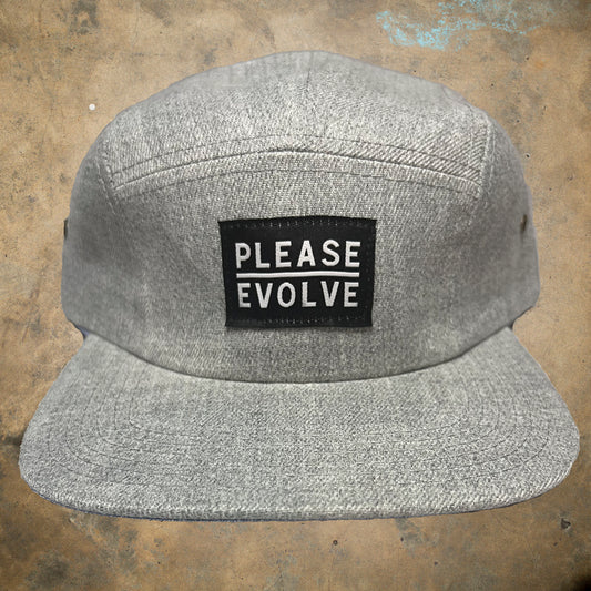 Please Evolve 5 Panel Hat Gray Denim