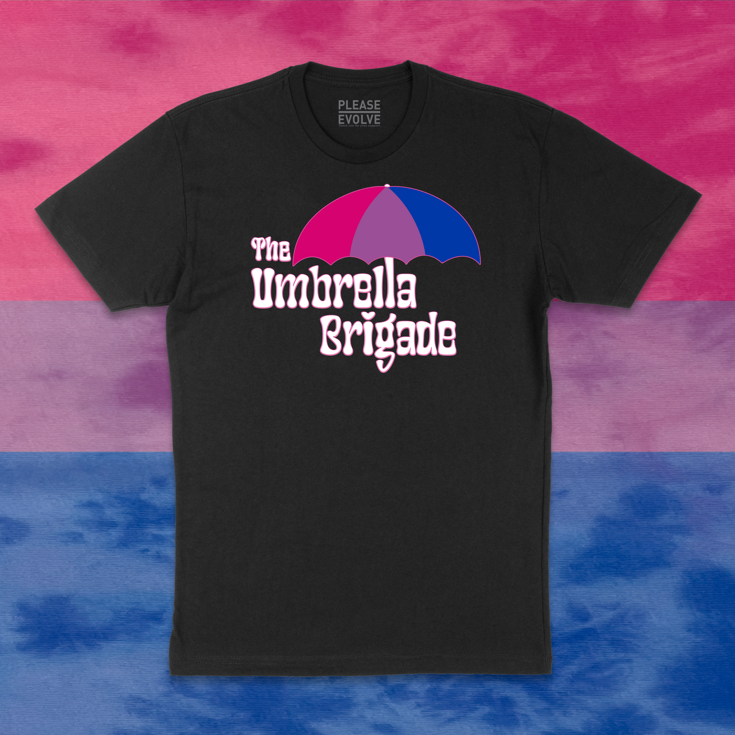 Customizable Umbrella with Your Pride Flag Choice T-Shirt (Bi Sexual Flag)