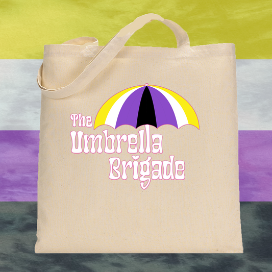 Customizable Umbrella with Your Pride Flag Choice Tote (Non Binary Flag)