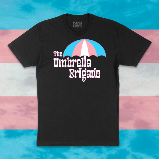 Customizable Umbrella with Your Pride Flag Choice T-Shirt (Transgender Flag)