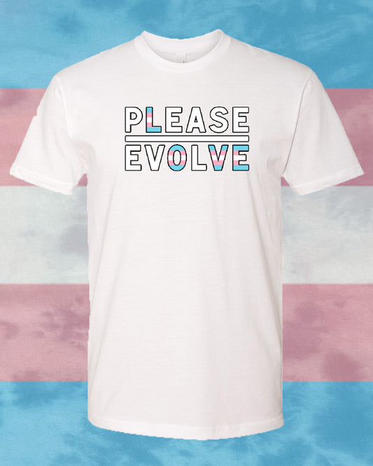Please Love  White Tee with Transgender logo FREE SHIPPING