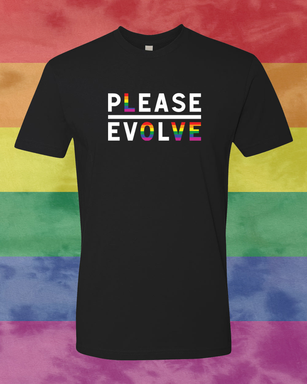 Please Love Black Tee with Pride logo FREE SHIPPING