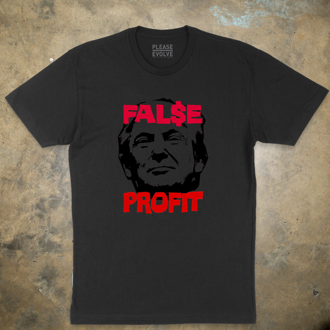 Please Evolve False Profit Black T-Shirt