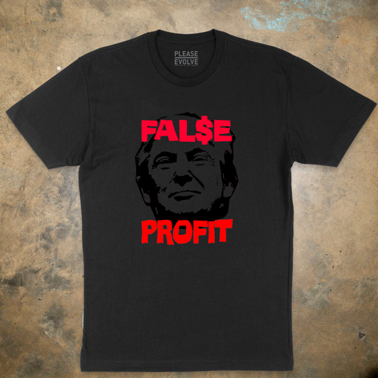 Please Evolve False Profit Black T-Shirt