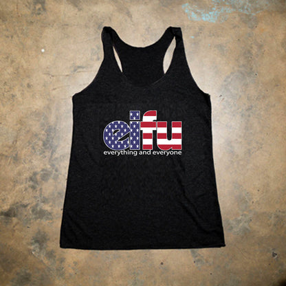 Flag Logo EIFU x Please Evolve Feminine Racerback Tank