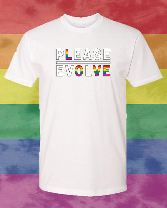 Please Love Tee White With Pride Logo FREE SHIPPING